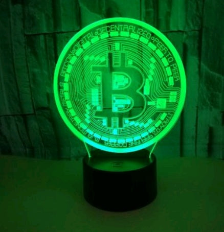 Bitcoin 3D visual stereo lighting Colorful touch 3D night light