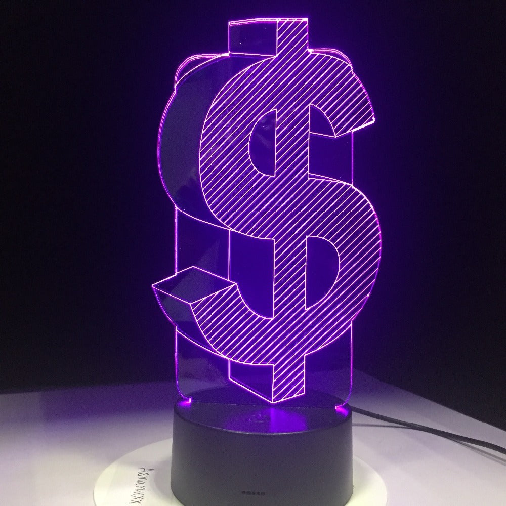 Colorful dollar sign night light