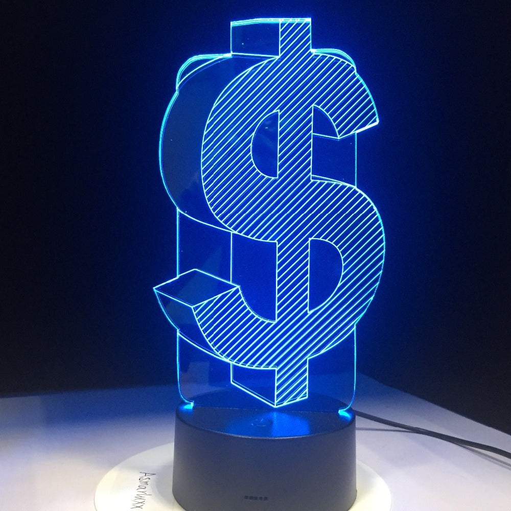 Colorful dollar sign night light